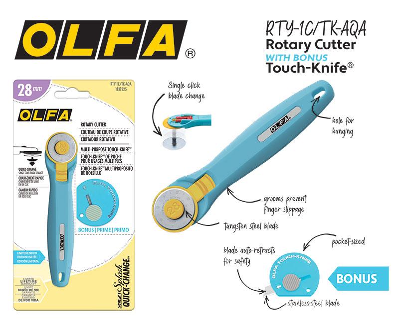 Olfa Rotary Cutter 28mm Aqua