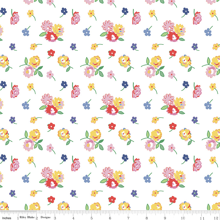 Dear Sweethearts Floral Toss White