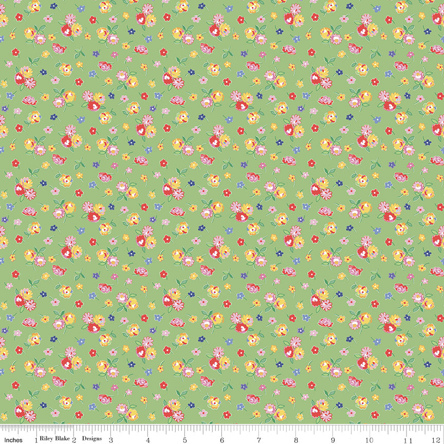 Dear Sweethearts Calico Green