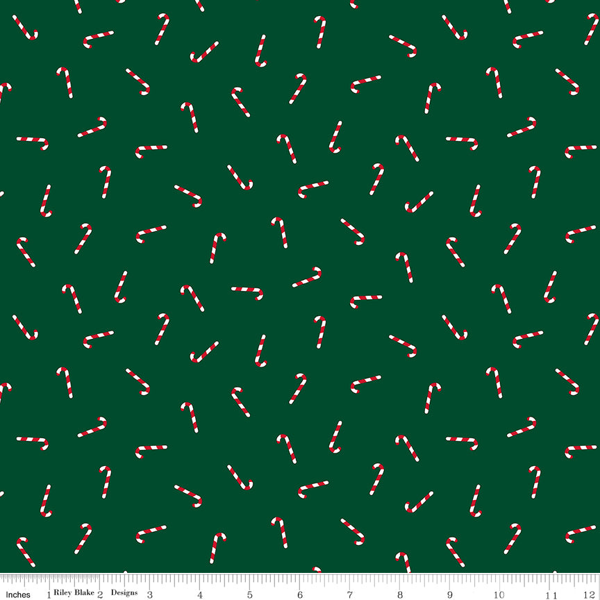 Seasonal Basics Candy Canes Green