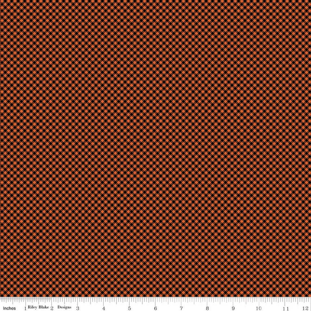 Seasonal Basics Gingham Black on Orange