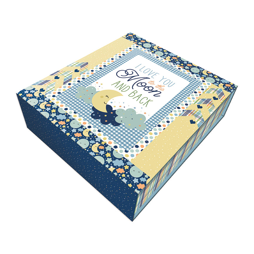 Love you to the Moon Blue Panel Quilt