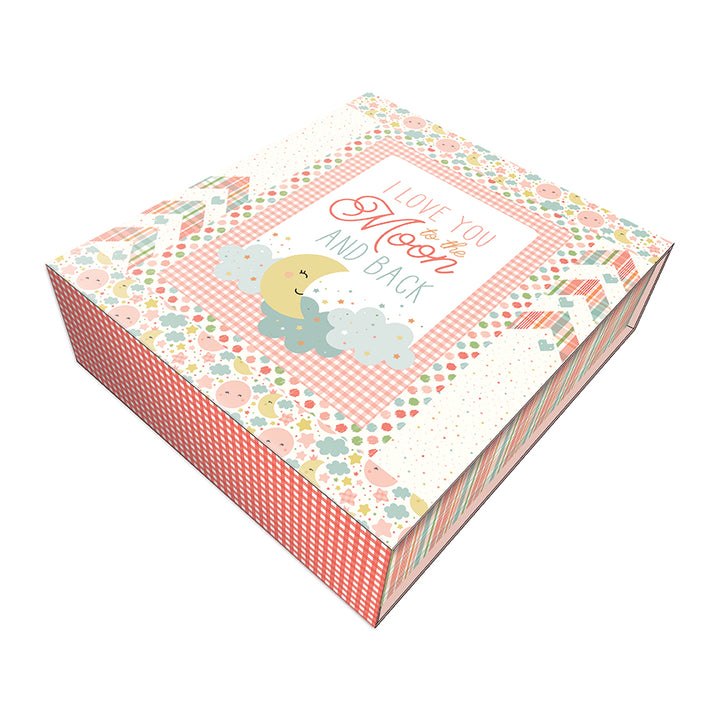 Love you to the Moon Coral Panel Quilt