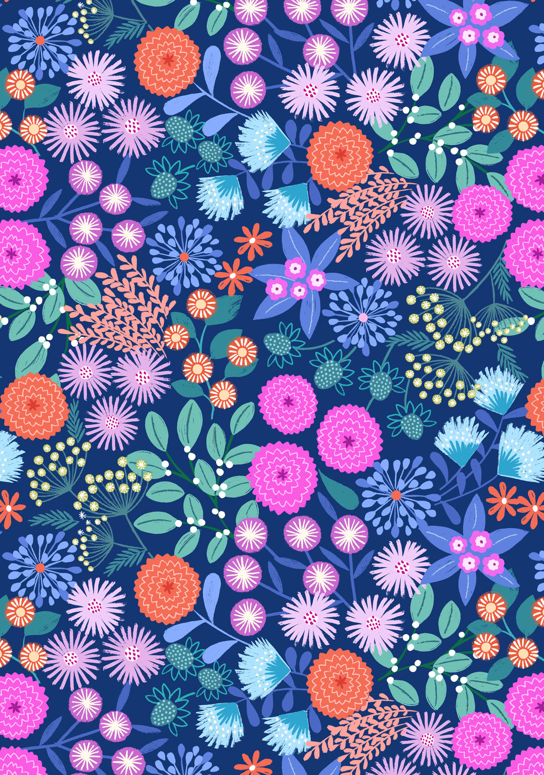 Creative Landscapes Floral on Dark Blue