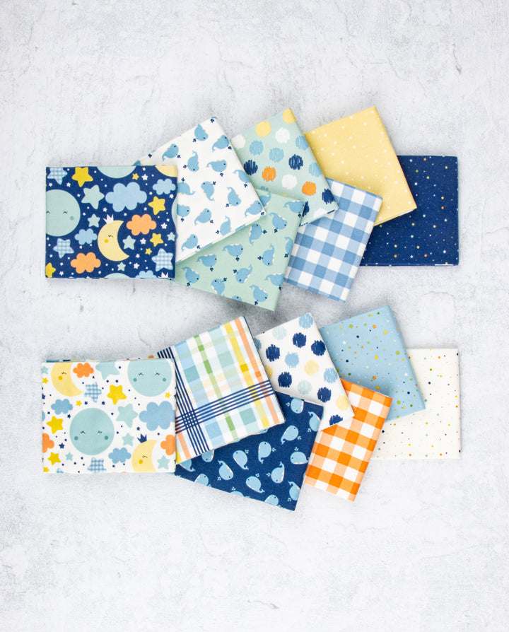 Love you to the Moon Blue Panel Quilt