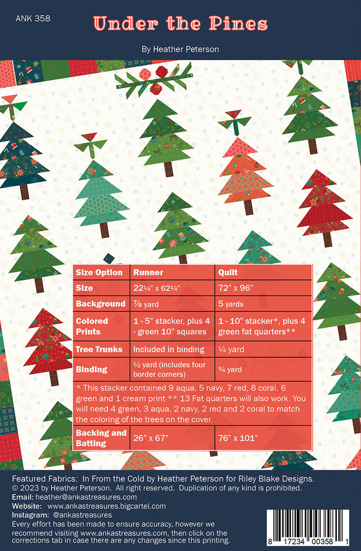 Under the Pines by Heather Peterson (Quilt and Runner Pattern)