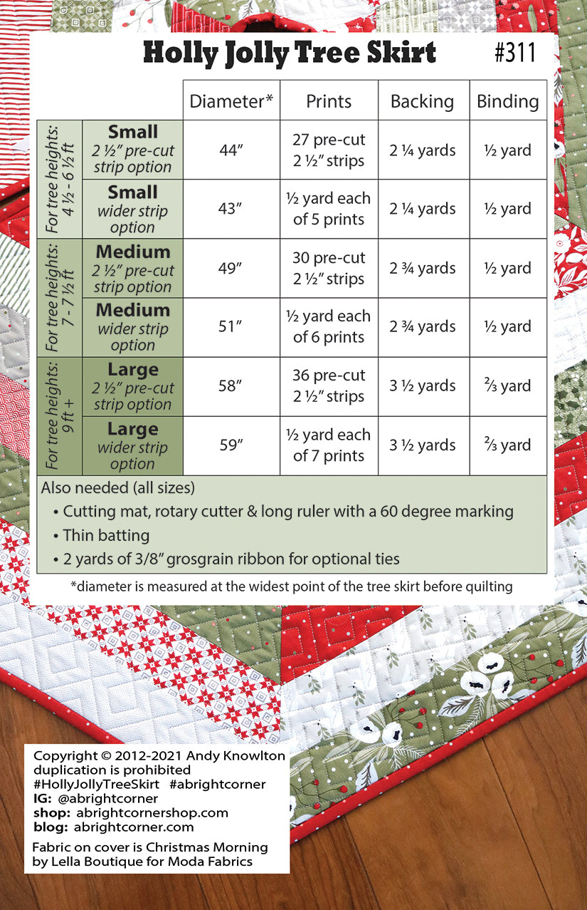A Bright Corner Holly Jolly Tree Skirt Pattern
