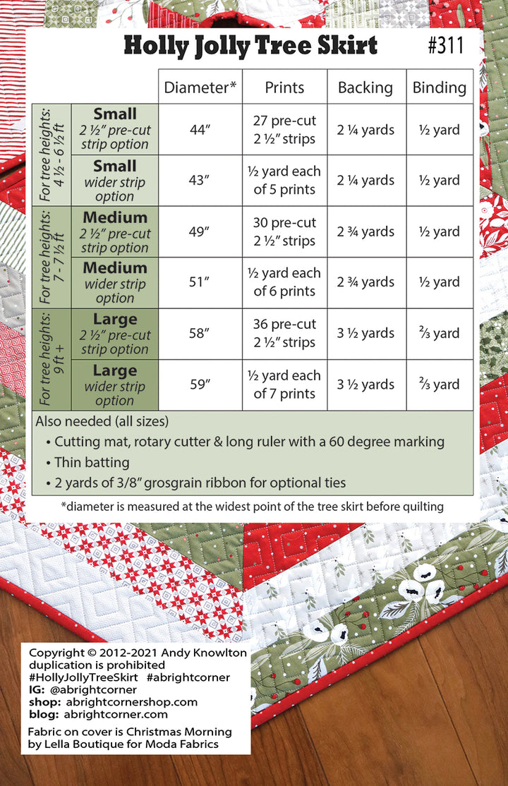 A Bright Corner Holly Jolly Tree Skirt Pattern