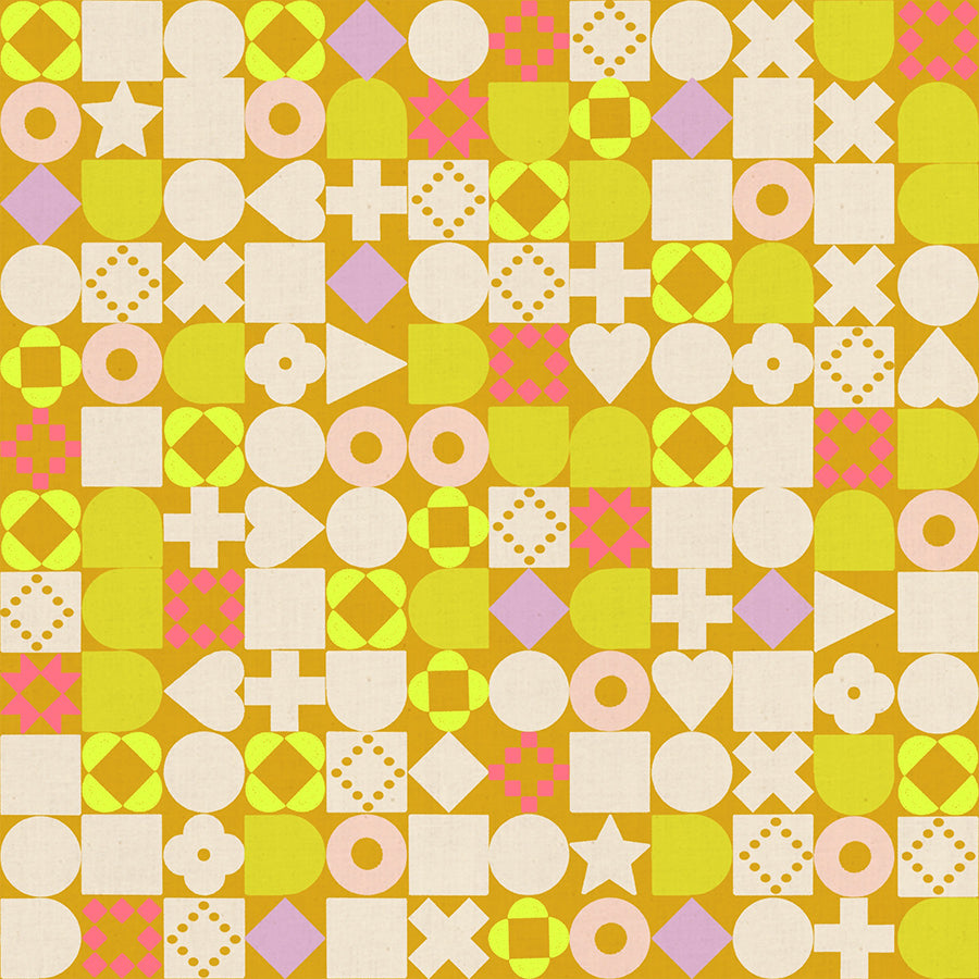Lofi Linens Blocked Geometric Cactus