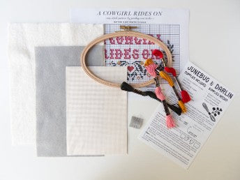 A Cowgirl Rides On Embroidery Kit