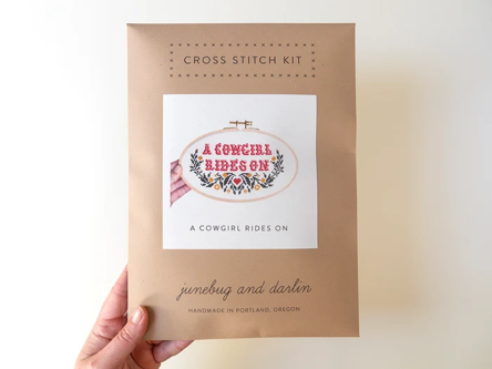 A Cowgirl Rides On Embroidery Kit