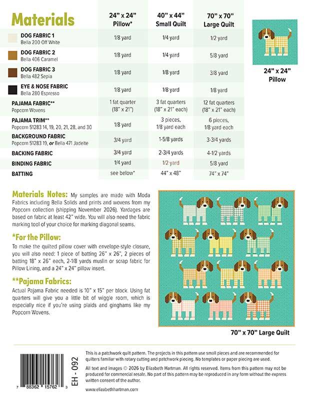 Pups in Pajamas Quilt Pattern